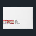 Etiqueta Envolvente De Dirección Navidades bloquean cuadrados de Ilustracion<br><div class="desc">Vintage Christmas Estos grandes ilustraciones vintage son rojos,  verdes y cristianos! Este ilustracion se basa en un calendario anticuado de Navidades para celebrar la temporada de Navidades.</div>