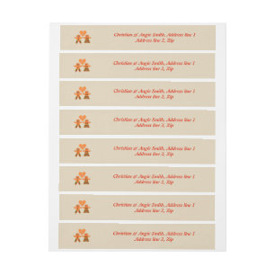 Etiqueta Envolvente De Dirección Navidades Cuidados Gingerbread Pareja Personalizad