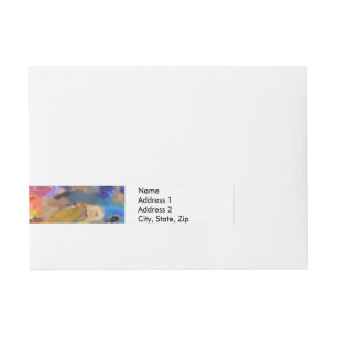 Etiqueta Envolvente De Dirección Paleta de colores coloridos del pintor artista