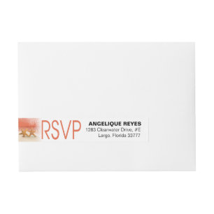 Etiqueta Envolvente De Dirección Pareja de estrellas de mar Playa Tropical RSVP   c