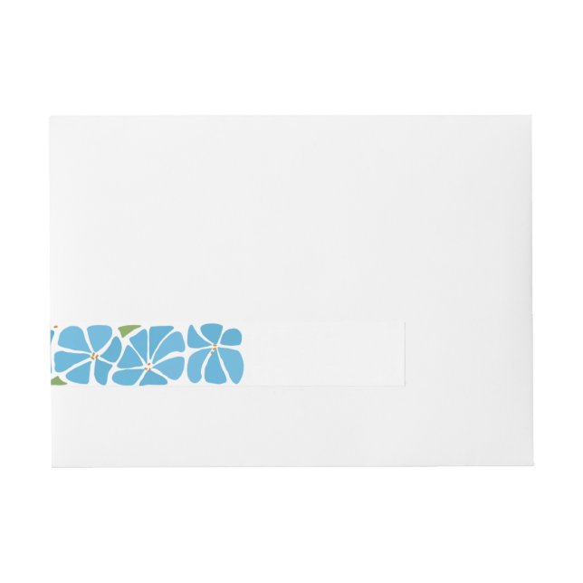 Etiqueta Envolvente De Dirección Patrón de flor azul Groovy (Anverso)
