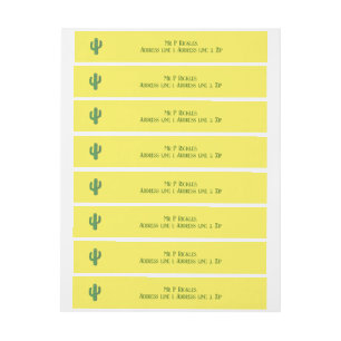 Etiqueta Envolvente De Dirección Personalizado de Cactus Happy Day of the Dead