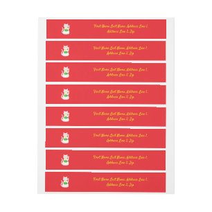 Etiqueta Envolvente De Dirección Personalizado Oriental Lucky Cat