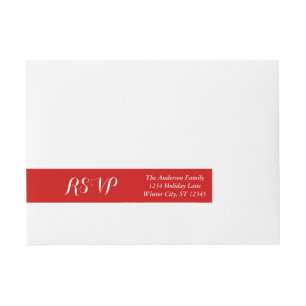 Etiqueta Envolvente De Dirección RSVP Rojo o cualquier color personalizado