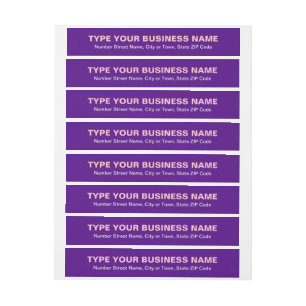 Etiqueta Envolvente De Dirección Textos sencillos Purple Business