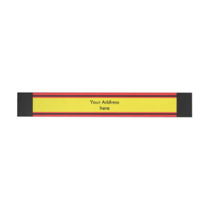 Etiqueta Envolvente De Dirección TIRA DEPORTIVA - Negro rojo amarillo + tu texto