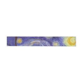 Etiqueta Envolvente De Dirección Vincent Van Gogh Starry Night Vintage Bella Artes