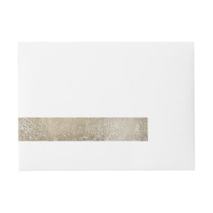 Etiqueta Envolvente De Dirección Vintage Elegance Boda Toile Floral Damask