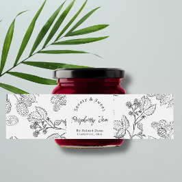 Etiqueta envolvente de mermelada casera de frambue