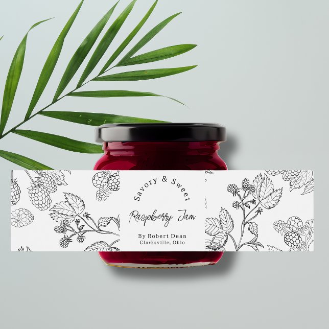 Etiqueta envolvente de mermelada casera de frambue (Subido por el creador)