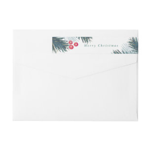 Etiqueta envuelta de las ramas y de las bayas del