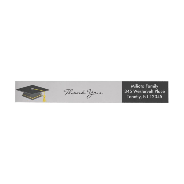 Etiqueta envuelta del remite de la graduación (Individual)