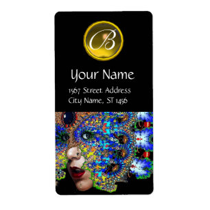 Etiqueta EPHEMERAL AMARILLO TOPAZ MONOGRAM Negro