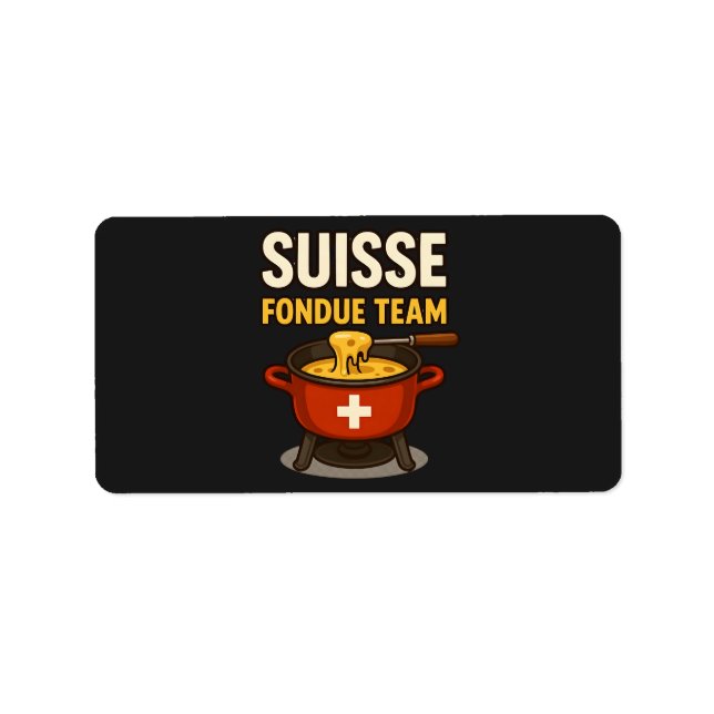 Etiqueta Equipo de Fondue Suiza (Frente)
