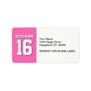 Etiqueta Equipo deportivo Hot Pink