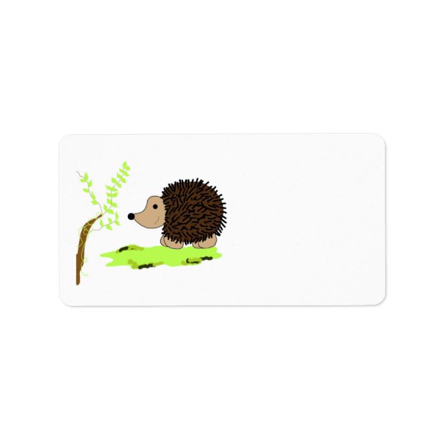 Etiqueta Erizo de dibujos animados (Frente)
