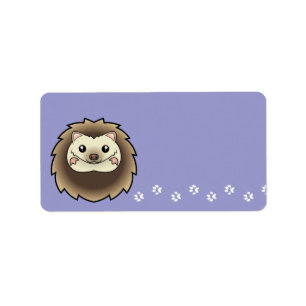 Etiqueta Erizo Pygmeo de Dibujos Animados
