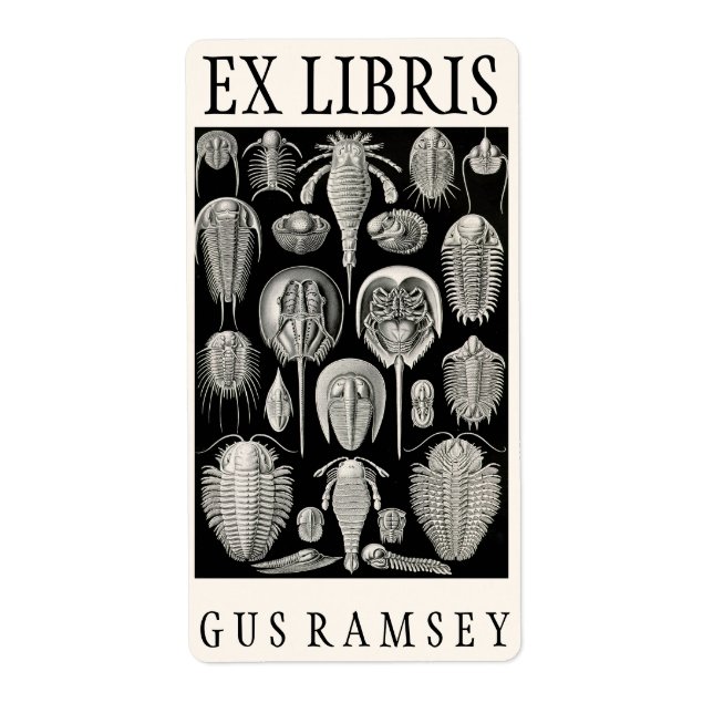 Etiqueta Ernst Haeckel Aspidonia Bookplate (Frente)