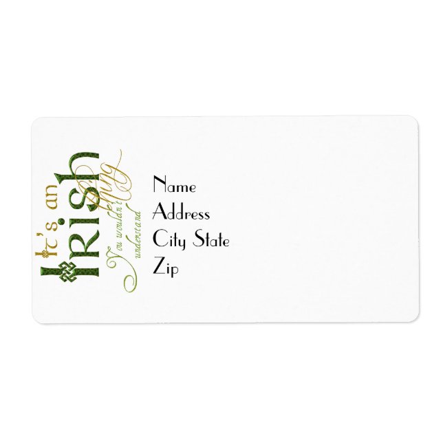Etiqueta Es algo irlandés (Frente)