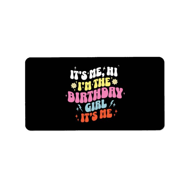 Etiqueta Es Mi Fiesta de Cumpleaños Chicas (Frente)