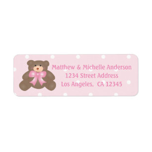 Etiqueta Es un Chica de osito de peluche rosado Chica Baby 