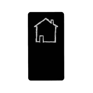 Etiqueta Esbozo de casa. Gris y Negro.
