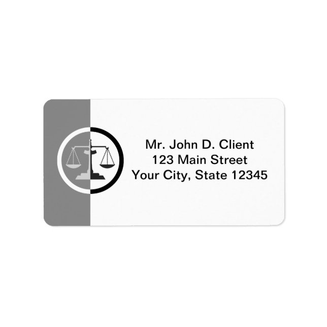 Etiqueta Escalas de justicia (Frente)