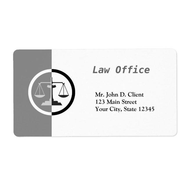 Etiqueta Escalas de justicia (Frente)