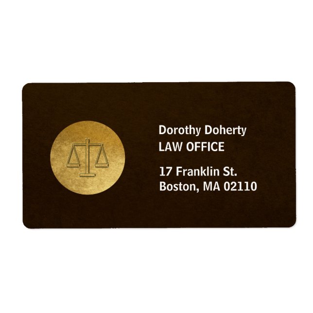 Etiqueta Escalas de justicia | Abogado (Frente)