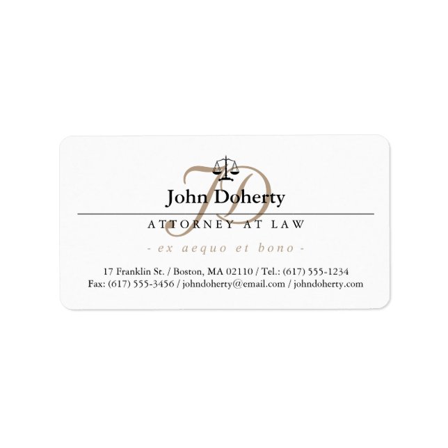 Etiqueta Escalas de justicia clásicas | Profesional (Frente)