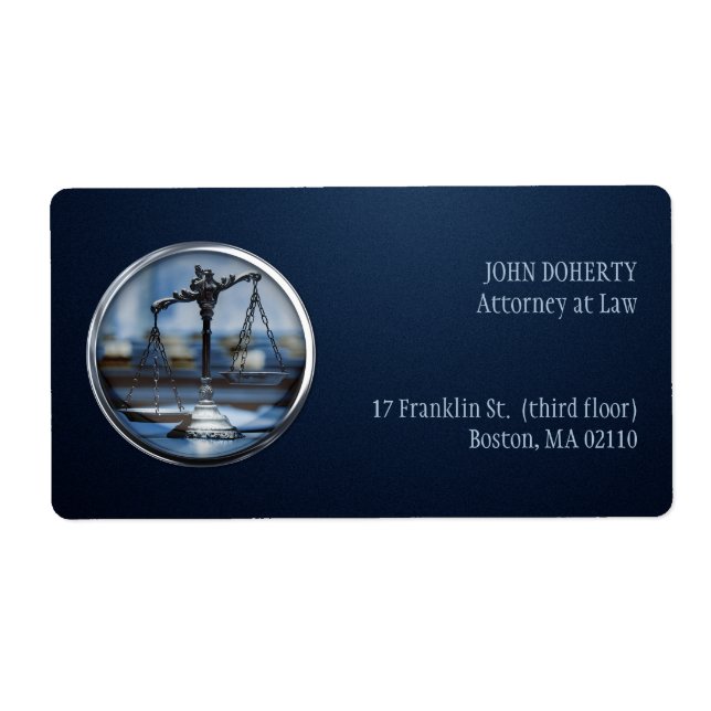 Etiqueta Escalas de justicia | Ley (Frente)