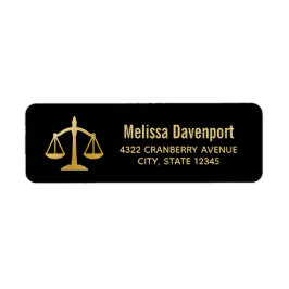 Etiqueta Escalas doradas del diseño del tema del derecho de