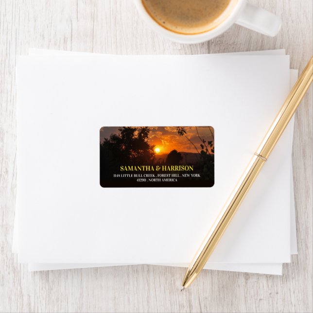 Etiqueta Escena De Amanecer Por La Noche, Boda Rústico (In situ)