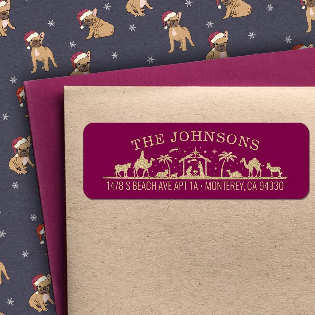 Etiqueta Escena de la Natividad El bebé Jesucristo Direcció (Subido por el creador)