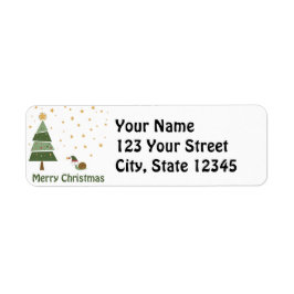 Etiqueta Escena de Navidades de Elf Snail