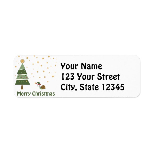 Etiqueta Escena de Navidades de Elf Snail (Frente)