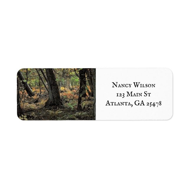 Etiqueta Escenario forestal de otoño (Frente)