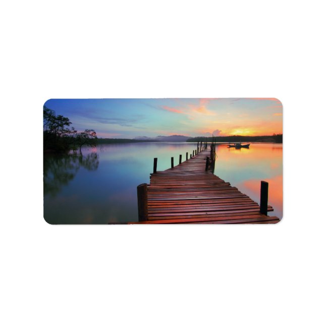 Etiqueta Escenario Sunrise Lake Jetty (Frente)