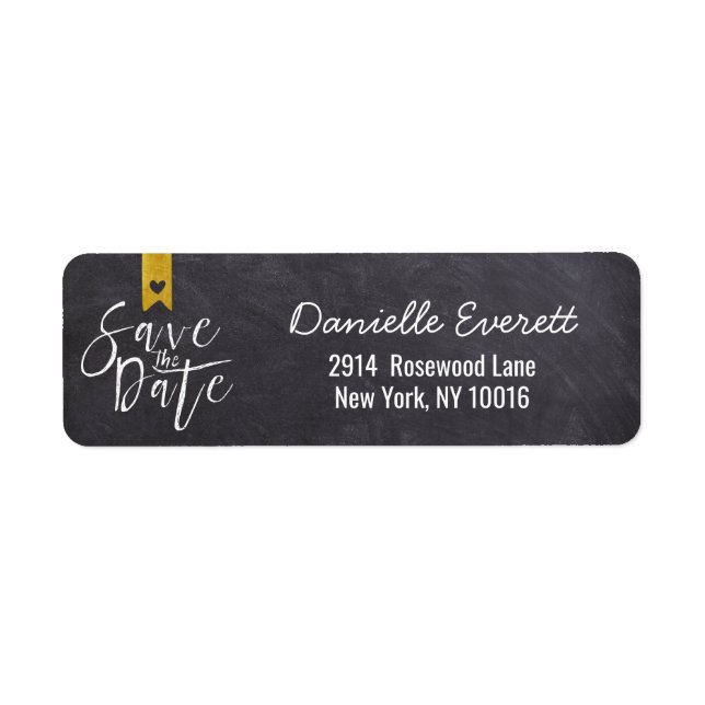 Etiqueta Escrito A Mano Rústico Guardar La Dirección Del Sc (Frente)