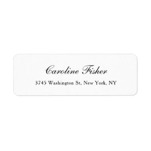 Etiqueta Escritura a mano clásica simple blanco simple