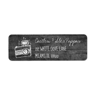 Etiqueta Escritura a mano de iconos de cámara con dibujos a