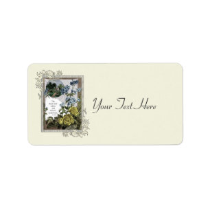 Etiqueta Escritura De La Biblia Vintage Con Rosas