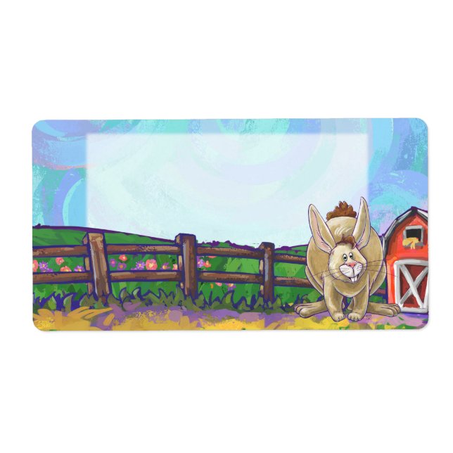 Etiqueta Escritura de material del Desfile Animal de Conejo (Frente)