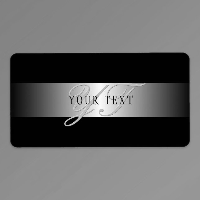 Etiqueta Escritura de monograma elegante editable | Negro (Subido por el creador)
