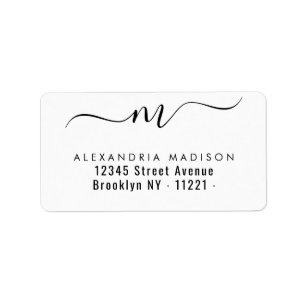 Etiqueta Escritura elegante Monograma Típografía moderna ne
