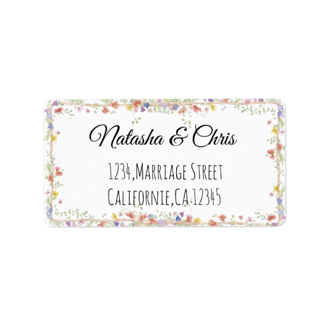 Etiqueta Escritura manual simple Nombres y retorno de diseñ (Frente)