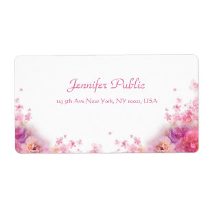 Etiqueta Escritura manuscrita moderna de los rosas