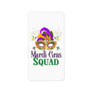 Etiqueta Escuadrón de Mardi Gras