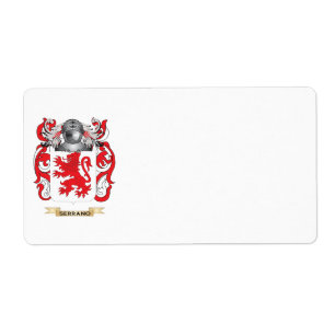 Etiqueta Escudo de armas de Serrano (escudo de la familia)
