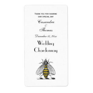 Etiqueta Escudo de Armas Emblema Vintage Abeja Heraldica Pr